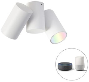 Faretto intelligente bianco orientabile con 2 GU10 WiFi - Michael