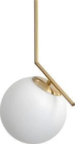Lampada Da Soffitto Pensile Di Vetro Palla Oro Bianco Oro G106-1W Gold White