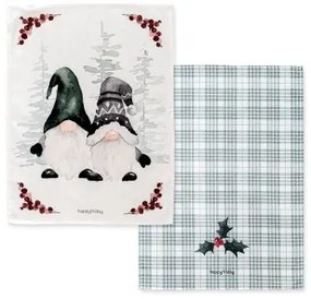 Set di Asciugamani da Cucina HappyFriday Xmas Gnomes  Multicolore 70 x 50 cm 2 Pezzi