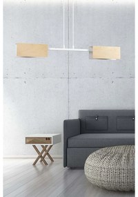 Lampadario Minimal Sarutahiko Acciaio Bianco 2 Luci E27 Ip20