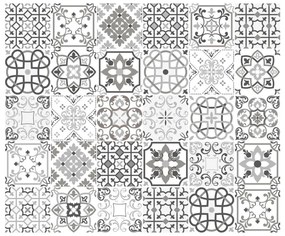 Set di 30 adesivi murali Mattonelle di cemento tonalità di grigio , 10 x 10 cm Bari - Ambiance