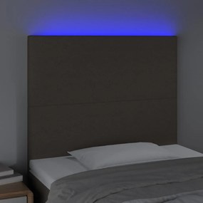 Testiera a led tortora 100x5x118/128 cm in tessuto