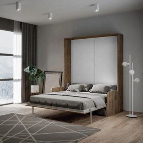 Letto matrimoniale a scomparsa 160 cm Noce KENTARO SOFŔ