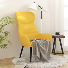 Sedia Relax Giallo Senape İn Tessuto /