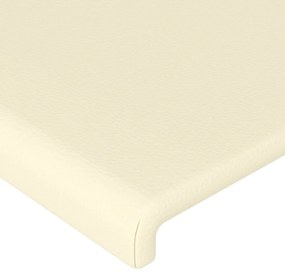 Testiera ad orecchio crema 93x23x78/88 cm in similpelle