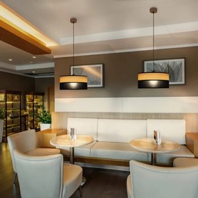 Lampadario a cavo ALBA 1xE27/15W/230V Ø 45 cm nero/marrone