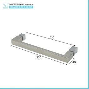 Maniglia per porta doccia installazione dentro fuori in acciaio cromo