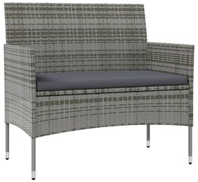 Set divani da giardino 8 pz con cuscini in polyrattan grigio