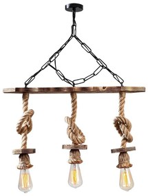 Lampadario a sospensione con catena EREBOS 3xE27/40W/230V marrone