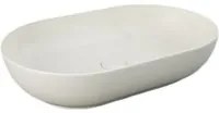 Lavabo da appoggio ovale bordi sottili Sensation in ceramica 55x35 cm- Beige Opaco