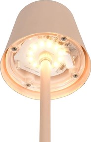 Lampada da tavolo LED color crema con paralume in metallo (altezza totale 21 cm) Diaz – Trio