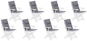 Set di 8 cuscini grigio scuro per la sedia da giardino MAUI Beliani