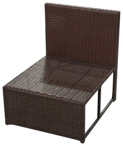 Set divani da giardino 8 pz con cuscini in polyrattan marrone