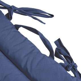 Cuscino Outdoor Imbottito Idrorepellente per Lettino da Esterno 60x180 cm in Poliestere e Policotone Blu...