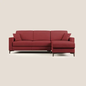 Kafka divano letto angolare in morbido tessuto impermeabile T02 rosso 302 cm sinistro (mat. 160x197)