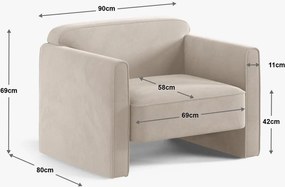 Poltrona rosa con rivestimento in velluto Abby – Micadoni