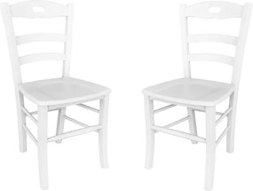 Sedia da cucina con seduta legno LOIRE Laccato Bianco SET 2 PZ