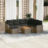 Set Divano da Giardino 8 pz con Cuscini Grigio in Polyrattancod mxl 111890