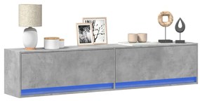 Mobile Tv A Parete Con Led Grigio Cemento 180x31x38 Cm /