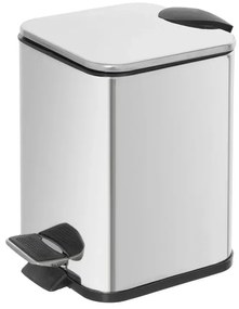 Cestino bagno cromato 3lt apertura a pedale e secchio removibile