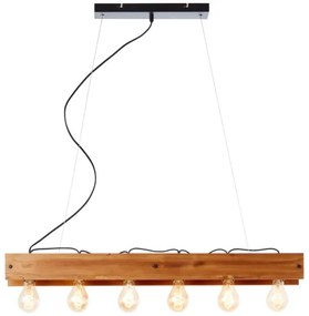 Brilliant - Lampadario a sospensione con filo CALANDRA 6xE27/42W/230V pino