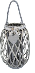 GENEVIEVE - lanterna in vimini tondo 14 x 35 cm