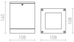 RED - Design Rendl-R10385 - Plafoniera da esterno QUADRA 1xE27/75W/230V IP54