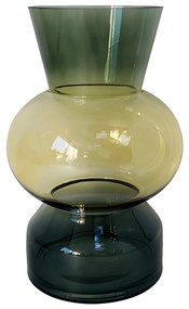 Vaso arredo vetro 25 cm verde sfera centrale