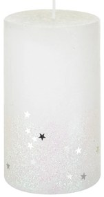 Candela glitter bianco 12x7 cm