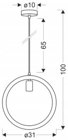 Lampadario a cavo KOLO 1xE27/40W/230V beige/nero
