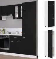 Armadio per Frigo Nero 60x57x207 cm in Legno Multistrato cod mxl 73366