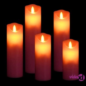 vidaXL Set Candele Elettriche a LED 5 pz con Telecomando Bianco Caldo