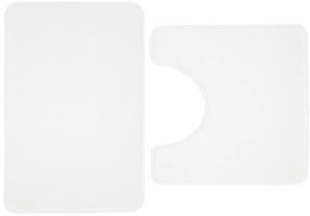Set di tappetini per il bagno bianchi in memory foam 2 pz per WC 50x80 cm Anti-Bacterial – Catherine Lansfield