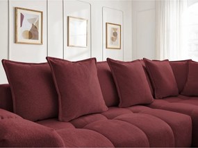 Divano angolare burgundy allungabile e con contenitore (penisola a destra/a L) con rivestimento in ciniglia Everest – Bobochic Paris