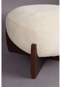 Poggiapiedi beige con rivestimento in bouclé Emilius – Dutchbone