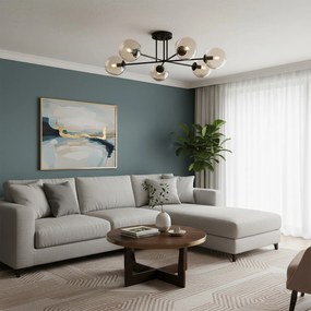 Lampadario da soffitto BRENDI 6B con sfere Miele - E14