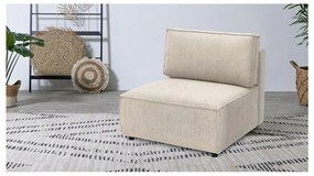 Modulo divano in velluto a coste color crema, pezzo centrale Nihad modular - Bobochic Paris