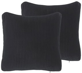 Set di 2 cuscini a strisce 45 x 45 cm nero GUDARI Beliani