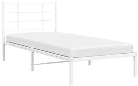 Giroletto con testiera metallo bianco 90x200 cm