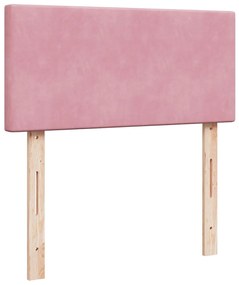 Giroletto a molle con materasso rosa 90x190 cm in velluto