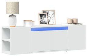 Mobile Tv A Parete Con Luci Led Bianco 135x31x39,5 Cm /