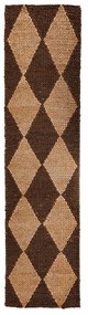 Passatoia marrone/di colore naturale in misto iuta tessuta a mano 60x230 cm Effie Diamond – Flair Rugs