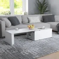 Tavolino da Salotto Bianco 150x50x35 cm in Legno Multistrato cod mxl 29746