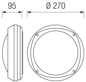 Lem Led Ø27Cm Con Diffusore In Vetro O In Policarbonato 17W 4000°K