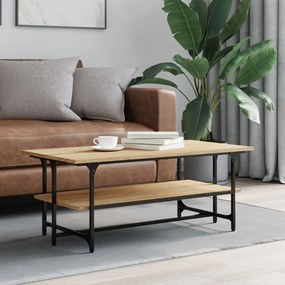 Tavolino da salotto rovere sonoma 100x50x40cm legno multistrato