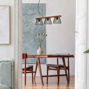Briloner 4077-035 - Lampadario a sospensione con filo WOOD &amp; STYLE 3xE14/25W/230V