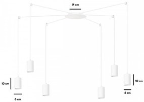 Lampadario a Sospensione TRAKER 6 BLACK e WHITE Colore del corpo Bianco