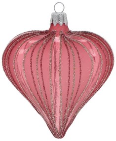 Decorazioni per albero di natale in set in vetro soffiate a mano 3 pz 9 cm Heart – Ego Dekor