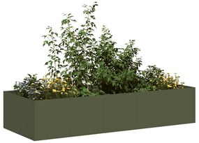 Fioriera Verde Oliva 200x80x40 Cm İn Acciaio /