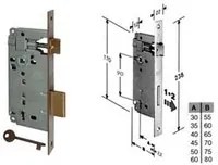 2pz serratura a bussola da infilare bordo quadro bronzato - mm.35 bordo acciaio bronzato (b.00592.35.02) fer203791